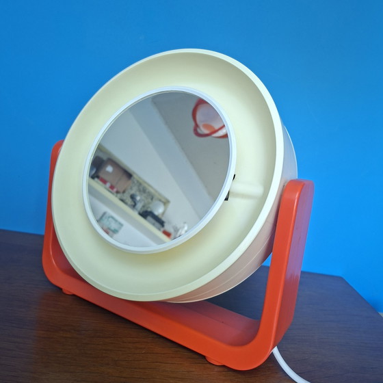 Image 1 of Allibert-Doppelspiegel aus den 1970er Jahren, orangefarben.