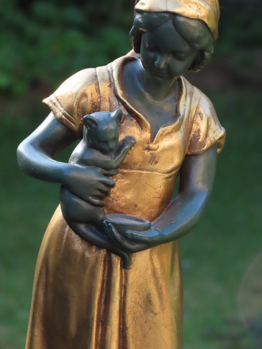 Girl with cat, gebr v paridon