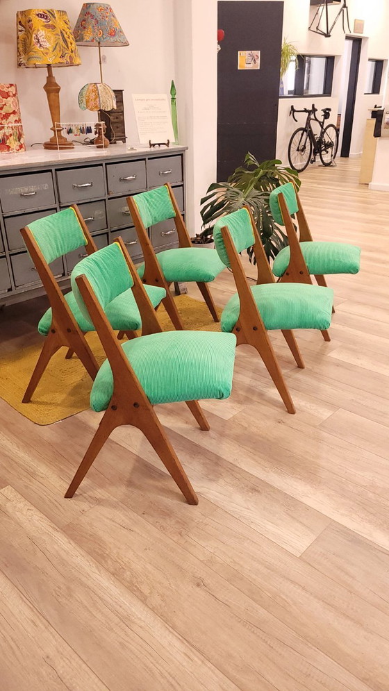 Image 1 of 5 sedie con gambe a compasso