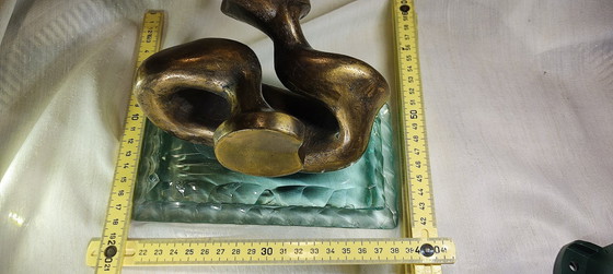 Image 1 of Modernist Abstract Bronze Sculpture "Bass Tuba"