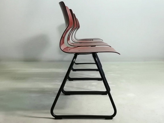 Image 1 of 4x sedia laterale FLÖTOTTO PAGWOOD set di sedie anni '70 nere VINTAGE design industriale seduta modellata