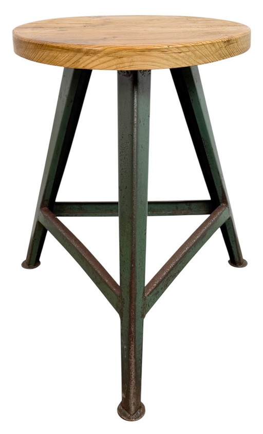 Green Industrial Workshop Stool, 1960s