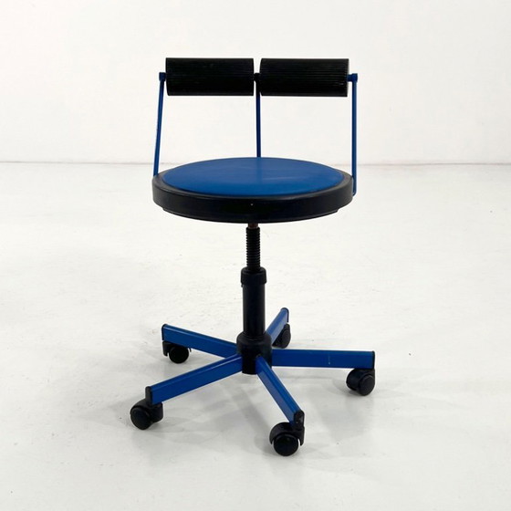 Image 1 of Verstelbare blauwe bureaustoel van Bieffeplast, jaren 80