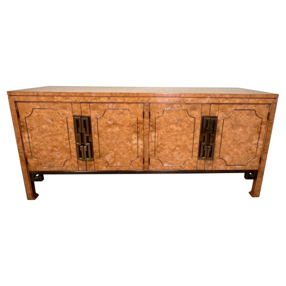 Luciano Frigerio Postmodernes Sideboard aus Maserholz und Perlmutt 1980 – Glass (photo 4 of 23)