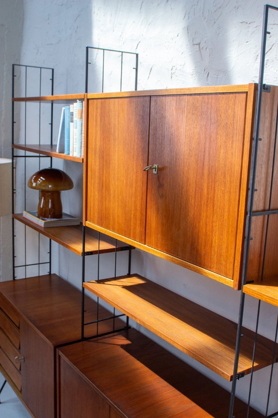 Image 1 of Vintage teak string shelf sideboard highboard 60s