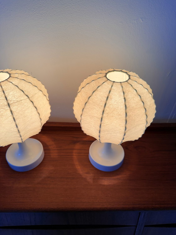 Image 1 of 2x lámpara de mesa capullo, Golkant Leuchten '60