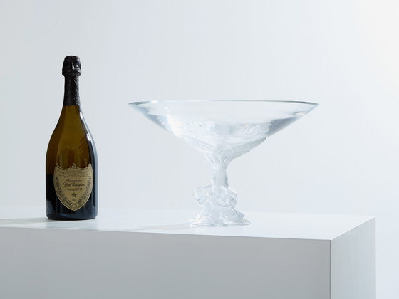 Image 1 of Lalique grote schaal voor middenstuk Berijpt en Gepolijst Kristal 1940