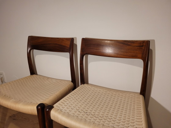 Image 1 of 2 autentiche sedie Niels O. Møller Modello 77 - Palissandro