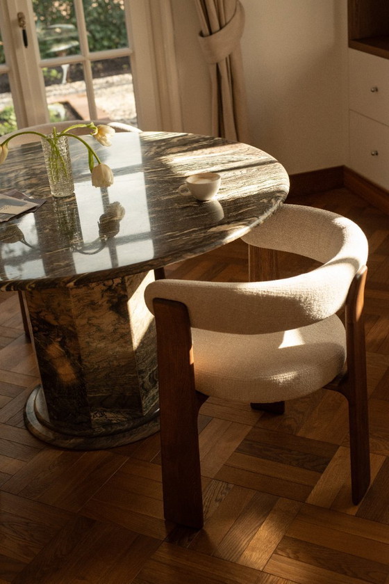 Image 1 of Round dining table green marble