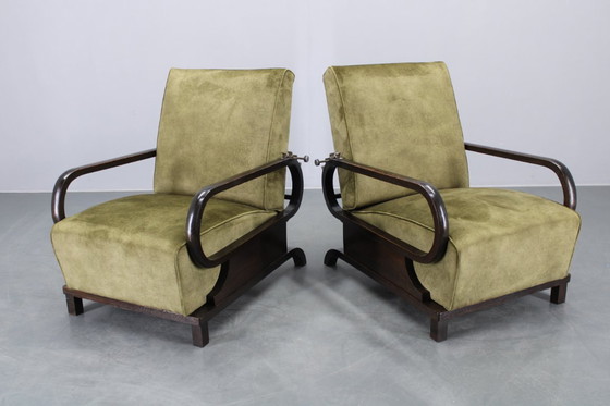 Image 1 of 1930 Rare poltrone Art Déco regolabili restaurate, Cecoslovacchia