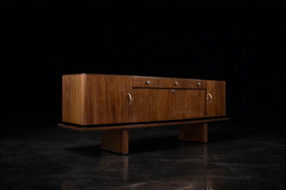 Image 1 of Vintage Rare Large French Art Deco Walnut Buffet, 1920s