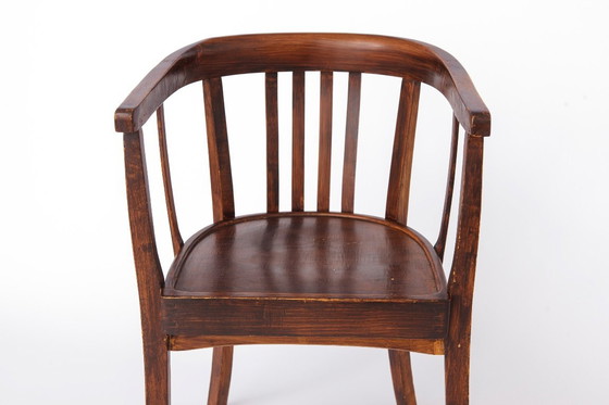 Image 1 of Vintage Armchair 1950s Germany, Beech Wood, Mid Century Accent Chair, Wooden Arm Chair
