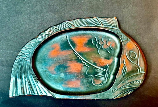 Fischförmiges Chinoiserie-Tablett