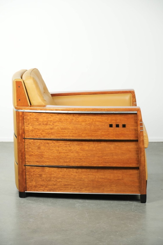 Image 1 of In goede staat verkerende luxe Art Deco design fauteuil van Schuitema uit de Decoforma serie, model Frank