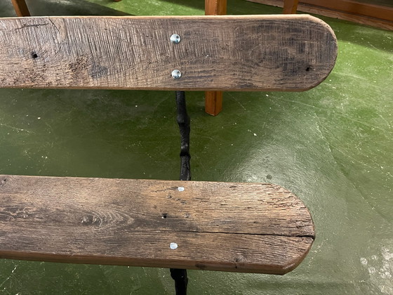 Banc de jardin, Bancs de jardin, Bois, Fonte, Marron (photo 7 sur 8)