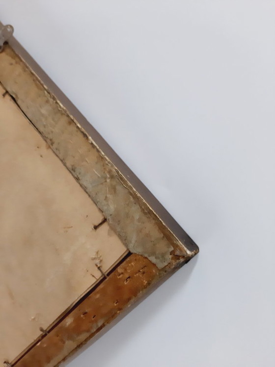 Image 1 of Stampa antica in legno con cornice, cavalli in inverno