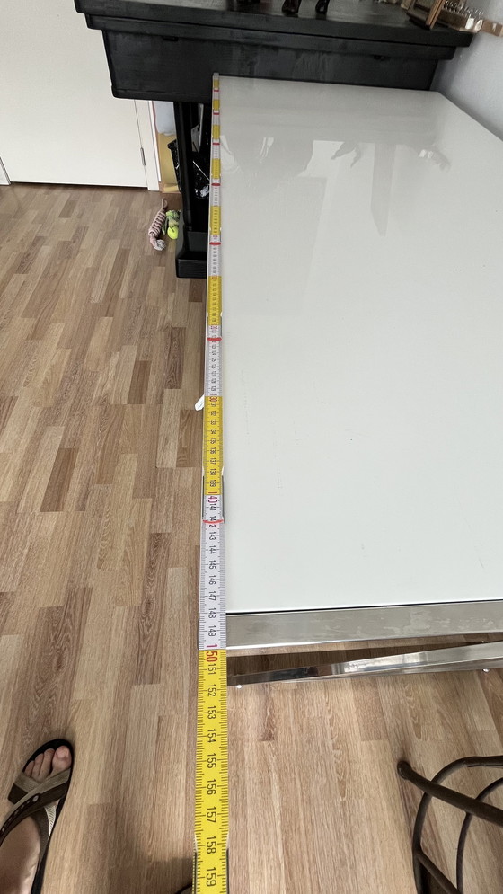 Image 1 of Designer Chroom & Wit Directiebureau - 150×70 cm, Modern Minimalistisch