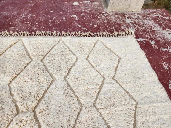 Beni Ouarain rug 300x200 cm – Natural cream wool – Diamond pattern in tone – Rugs & carpets, Cotton (photo 10 of 14)