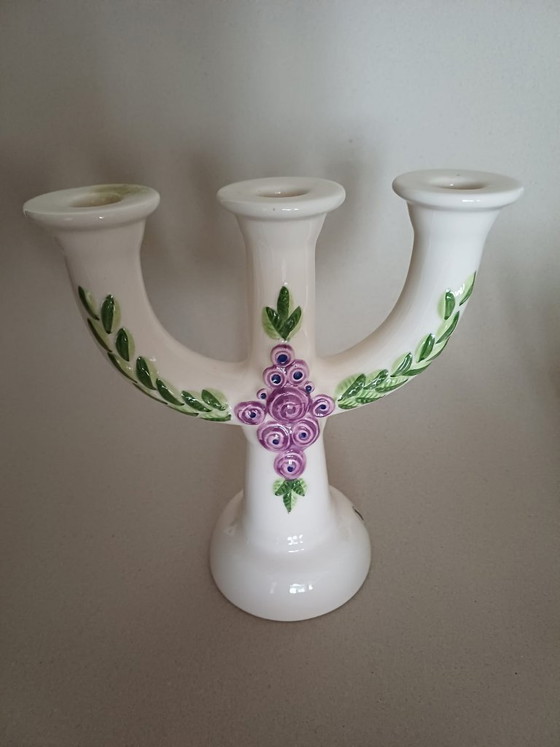 Rosa Ljung – Candelabro vintage in ceramica a 3 rami – Svezia, anni '60/'70 – Portacandele (photo 7 of 7)