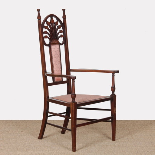 English armchair attributed to J.S. Henry, late 19th century