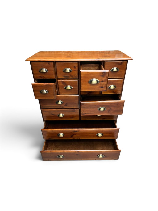 Beautiful Pine Apothecary Cabinet / Chest of Drawers – ladekasten, Wood (photo 2 of 5)