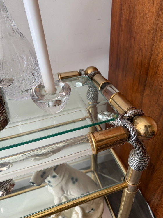 Table d'appoint / Console de bar Hollywood Regency – Metal, Glass (photo 8 of 11)