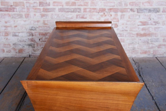 Restored Art Deco Side Table, Walnut, Revived Polish, France, 1920s – Metal, Wood (photo 5 of 15)