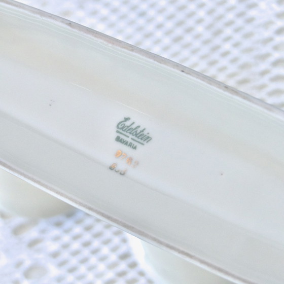 Image 1 of Beierse porseleinen kandelaar Gesigneerd Edelstein