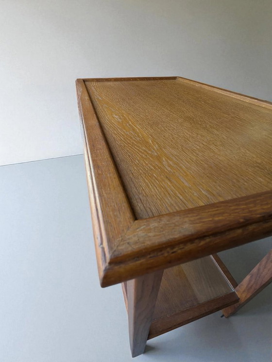 Image 1 of Carrello di servizio vintage in legno, tavolino laterale con ruote degli anni '60/'70 in stile scandinavo, solido carrel