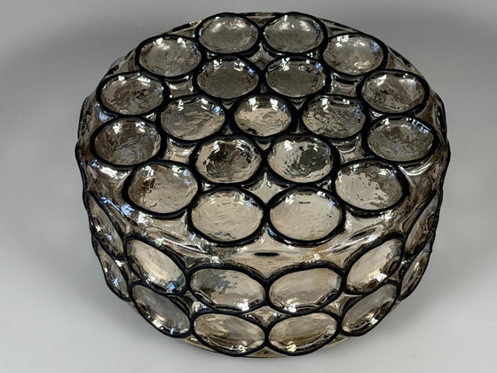 Image 1 of Lámpara de techo de los años 60/70, Plafoniere, Glashütte Limburg, Alemania, vidrio y metal.