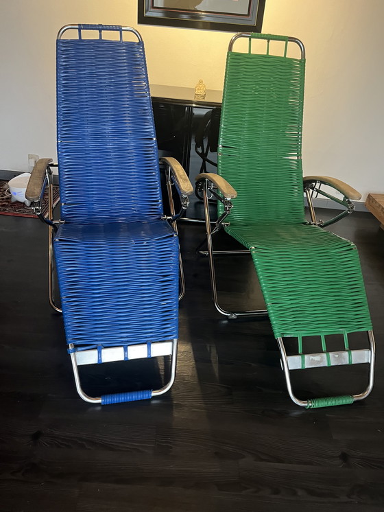 Image 1 of 2  unieke Vintage  strandstoelen van de jaren 1950 of 1960