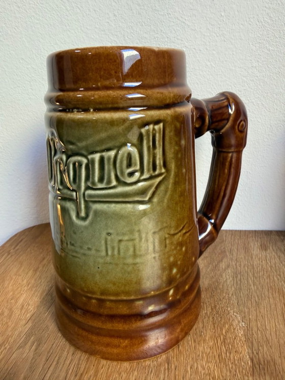 Bechyně Keramik-Bierkrug – Pilsner Urquell & Samson, Tschechoslowakei, 0,5L – Bechyne, Tafelgeschirr, Ceramic (photo 6 of 11)