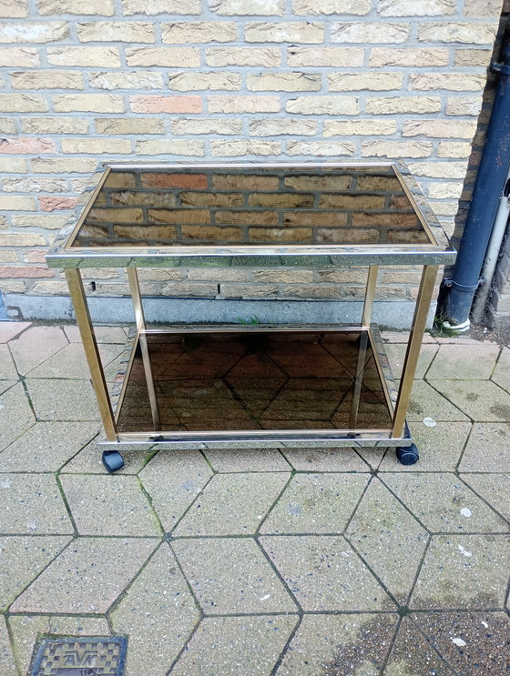Image 1 of Belgo chrome rolling table bar table
