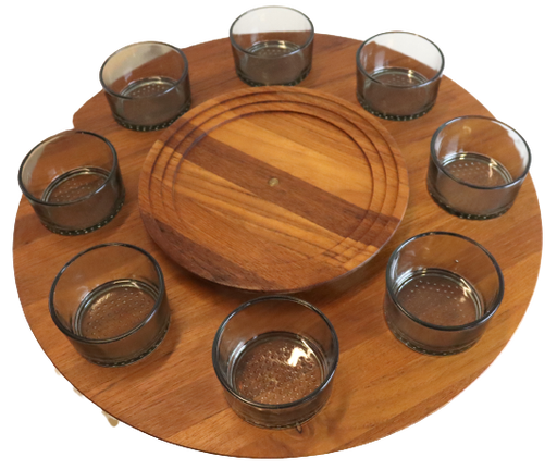 Lüthje wood Denmark Lazy Susan design vintage danese