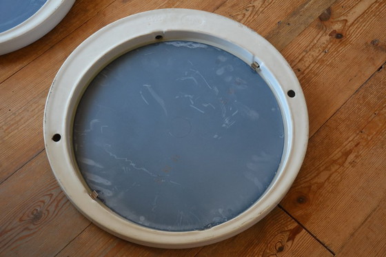 Image 1 of 2 x -Spiegel - Nederlands design - Koninklijke Sphinx - Model 836 - Keramiek / Porselein - 1970 - Rond - Space Age - Mid Century