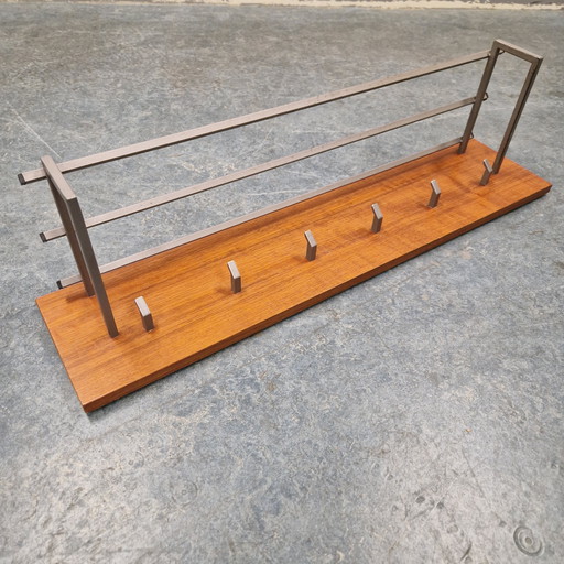 Vintage-Wandgarderobe aus Teakholz, 1960er Jahre