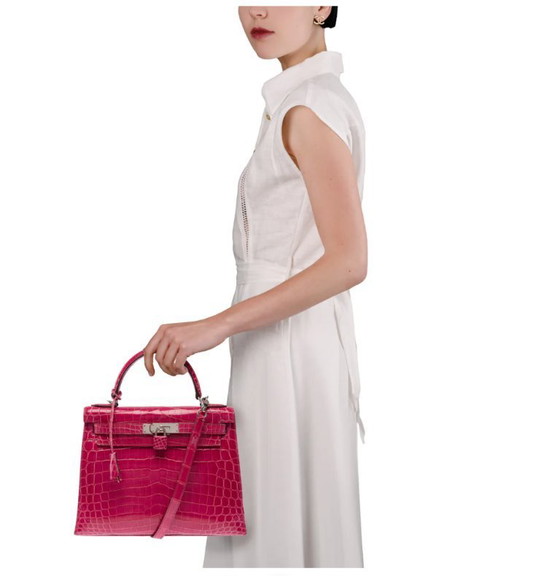 Image 1 of Sac HERMES Kelly 28 en Cuirs exotiques Rose - 103511