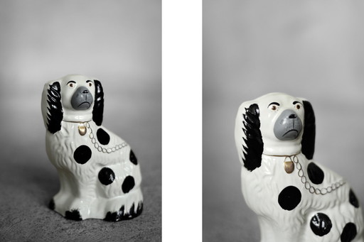 Vintage Staffordshire Keramisch Spaniël Schouwfiguurtje, Engeland, 1950