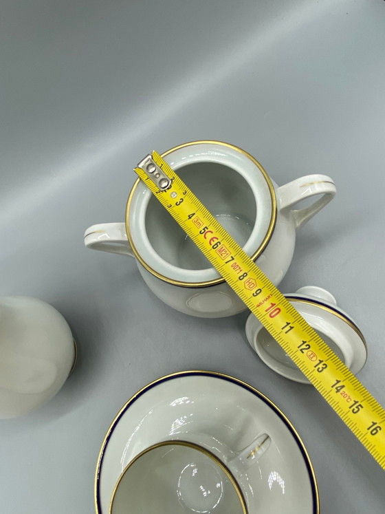 Limoges Lafarge Porcelain Set, Cobalt and Gold, Cup, Creamer, Sugar Bowl – Decorative Objects (photo 5 of 7)
