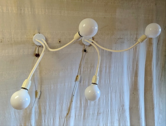 XL Doppelflammige Wandleuchten im Space-Age-Design – 1970er Jahre – Metal (photo 10 of 10)