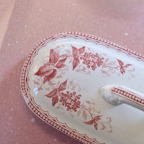 Image 1 of 19th century comb holder, Dutch ironstone, signed Maastricht "Spring"