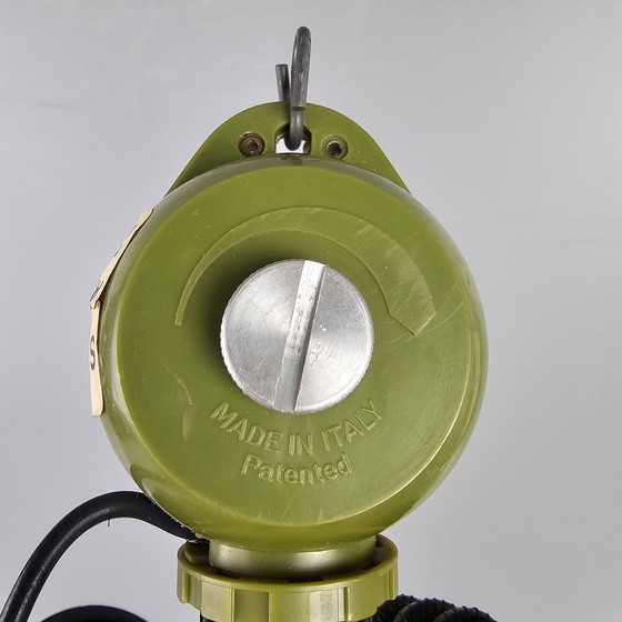 Image 1 of Lampe pendante vintage XL orange/blanc en céramique, par Herda. Lampe pendante OVNI des années 1970. Fat Lava Lamp.