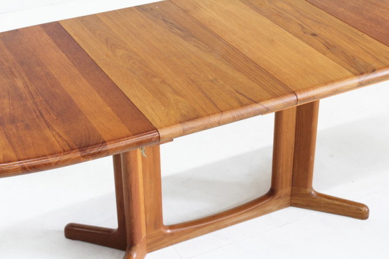 Image 1 of Vintage Danish oval extendable dining table, solid teak