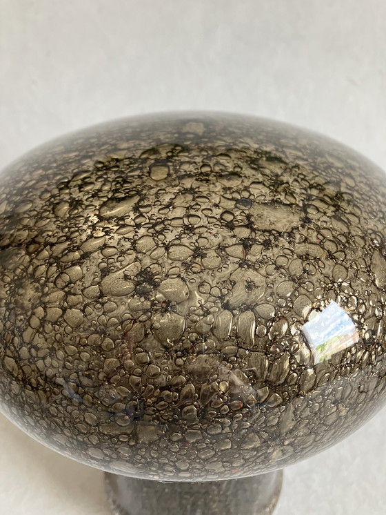 Image 1 of Peil und Putzler Vintage Bubble Glass Mushroom Table Lamp Black