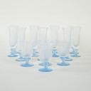 Set of glass tumblers, Italian design, 1970s, production: Italy