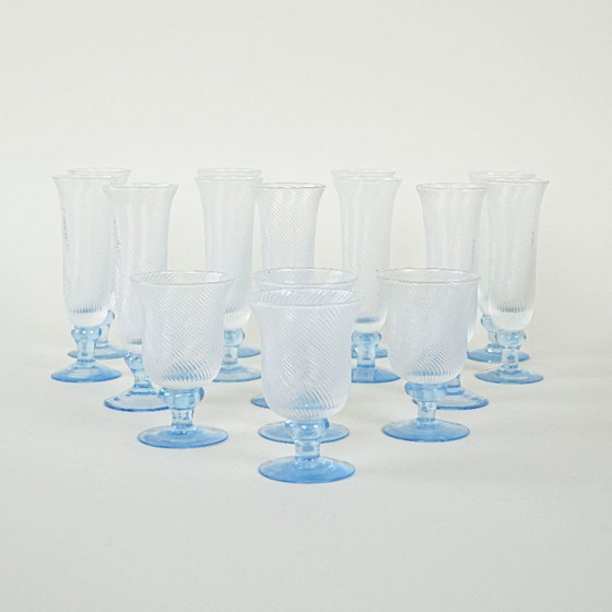 Image 1 of Set di bicchieri in vetro, design italiano, anni '70, produzione: Italia