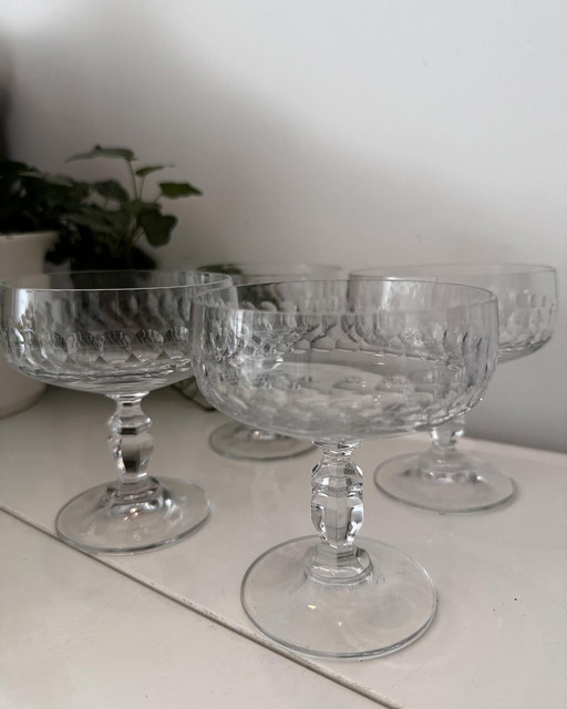 Set de 4 coupes à champagne en cristal