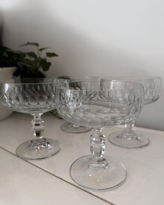 Image 1 of Set aus 4 Kristall-Coupe-Champagnergläsern