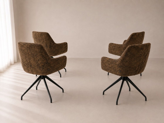 Set di 4 poltrone a secchiello di lusso | Marrone | Comfort e stile – riverdale, Sedie da camera, Textile (photo 5 of 6)
