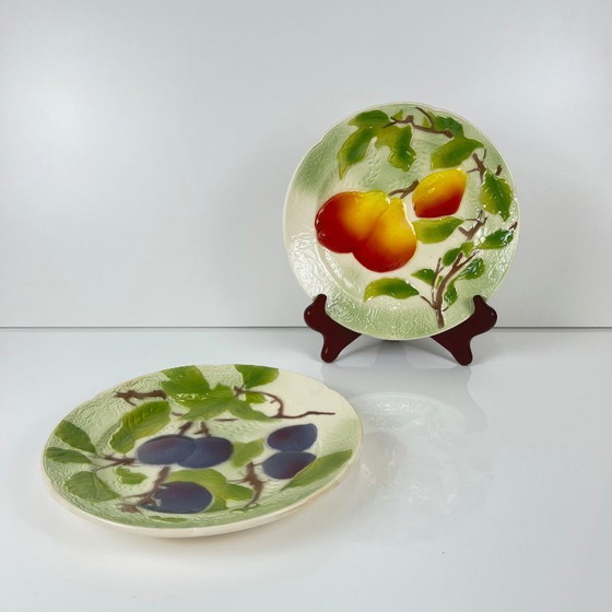 Image 1 of Set of 2 Barbotine St Clement Fruit Plates